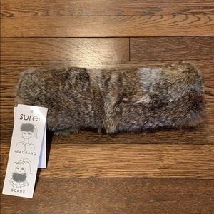 Surell rabbit fur headband/scarf